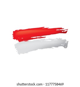 Indonesia flag, vector illustration on a white background.