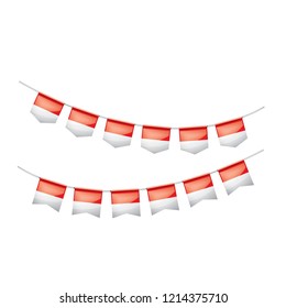 Indonesia flag, vector illustration on a white background