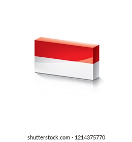 Indonesia flag, vector illustration on a white background