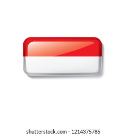 Indonesia flag, vector illustration on a white background