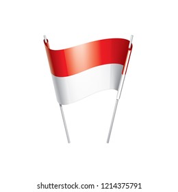 Indonesia flag, vector illustration on a white background