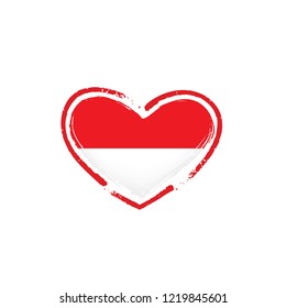 Indonesia flag, vector illustration on a white background