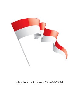 Indonesia flag, vector illustration on a white background
