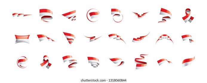 Indonesia flag, vector illustration on a white background