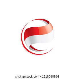 Indonesia flag, vector illustration on a white background