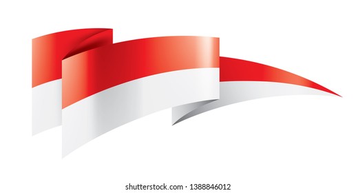Indonesia flag, vector illustration on a white background