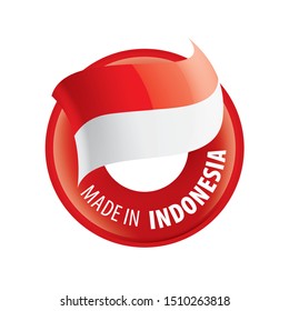 Indonesia flag, vector illustration on a white background