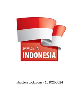 Indonesia flag, vector illustration on a white background