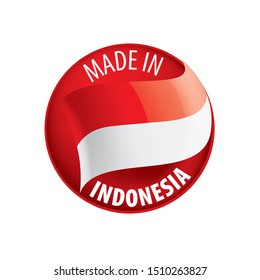 Indonesia flag, vector illustration on a white background