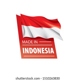 Indonesia flag, vector illustration on a white background