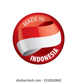 Indonesia flag, vector illustration on a white background
