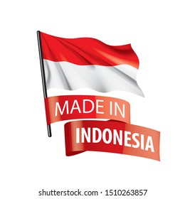 Indonesia flag, vector illustration on a white background