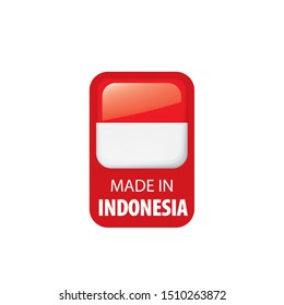 Indonesia flag, vector illustration on a white background