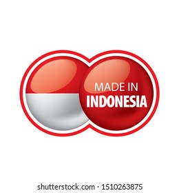 Indonesia flag, vector illustration on a white background