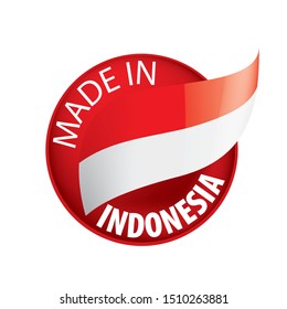 Indonesia flag, vector illustration on a white background