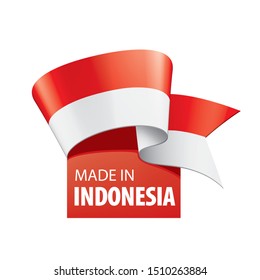 Indonesia flag, vector illustration on a white background