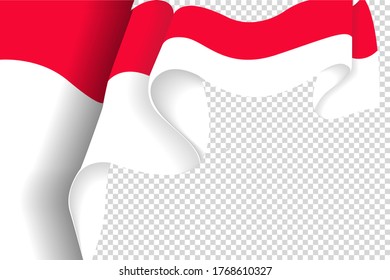Indonesia flag, vector illustration on a transparent background
