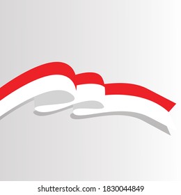 Bandera de Indonesia, ilustración vectorial en fondo blanco
