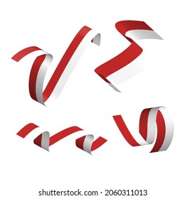 Indonesia flag, vector illustration on a white background