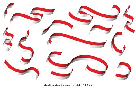 Indonesische Flagge, Vektorgrafik auf weißem Hintergrund