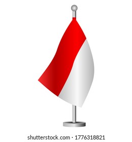 Indonesia flag vector illustration. Indonesia table flag concept, red and white