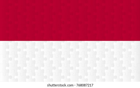 Indonesia Flag. Vector image of Indonesia Flag 144 pieces of jigsaw puzzles Vector eps 10 illustration.