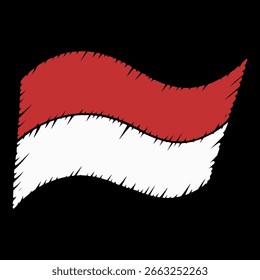 Indonesia Flag Vector Red and White Illustration