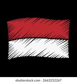 Indonesia Flag Vector Red and White Illustration