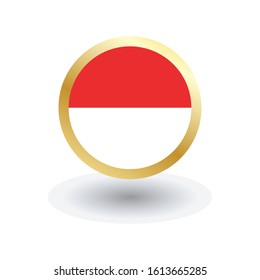 Indonesia Flag Vector Round Icon, can be used for independence or other events