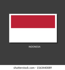 Indonesia flag Vector Square Icon.