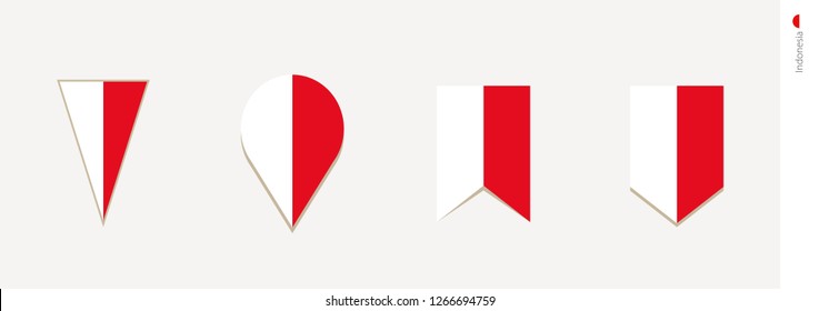 Indonesia flag in vertical design, vector illustration.