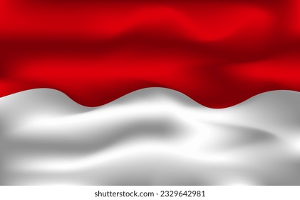 Diseño de plantillas de vector de onda de bandera de Indonesia