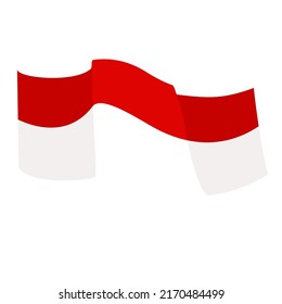 indonesia flag wave white red