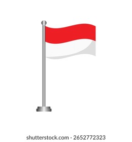 Bandera de Indonesia ondeando en Vector de asta de bandera