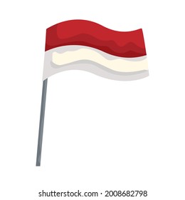 indonesia flag waving in pole