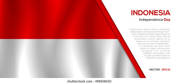 Indonesia flag waving vector illustration