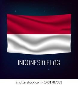 Indonesia flag waving with the wind, 3D illustration - Vector