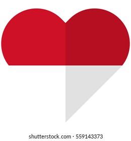 Indonesia flat heart flag
