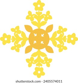 Indonesische Blumenmuster-Teppich-Vektorgrafik