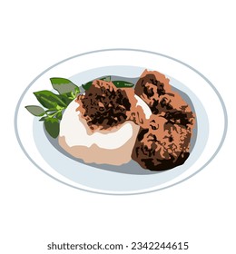 Indonesia food padang rice vector for templates or wallpaper