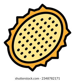 Vector de contorno de icono de fruta de Indonesia. Ciudad de Yakarta. Plano de color ondel emblemático
