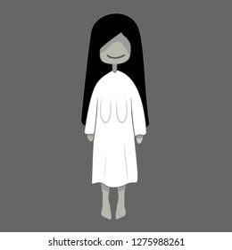 Indonesia ghost named wewe gombel cartoon character vector