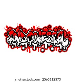 indonesia in graffiti art style