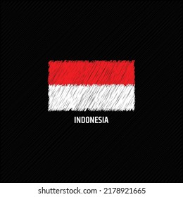 Indonesia grunge flag flat vector illustration