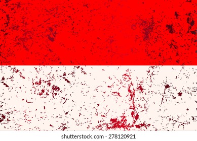 Indonesia Grunge Flag, Vector Illustration. 