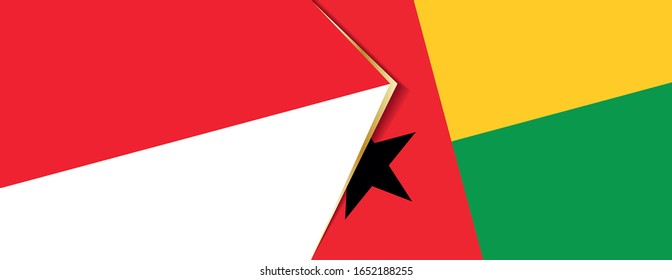 Indonesia and Guinea-Bissau flags, two vector flags symbol of relationship or confrontation.