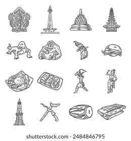Indonesia Hand Drawn No Color Set