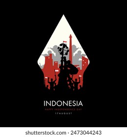 Indonesia Happy Independence Day, Panjat Pinang Design Illustration 