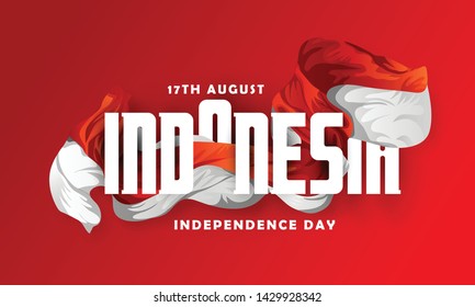 Indonesia Happy Independence Day,17 August poster, banner, and  use red  bacground