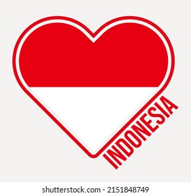 Indonesia Heart Flag Badge. Made With Love From Indonesia Logo. Flag Of The Country Heart Shape. Vector Illustration.